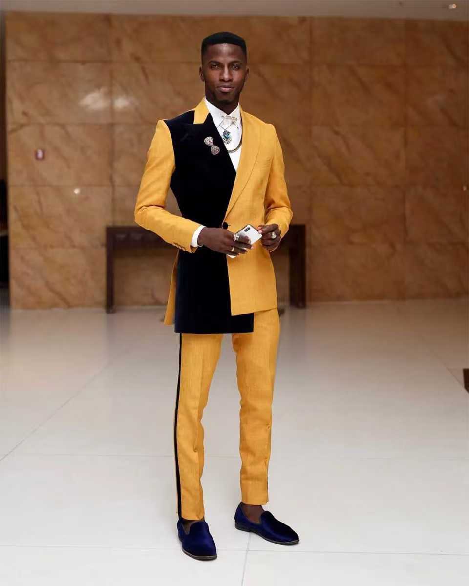 Black Yellow Men Suit Set 2 Pi - đánh giá và giá Formal Wear For Men Yellow