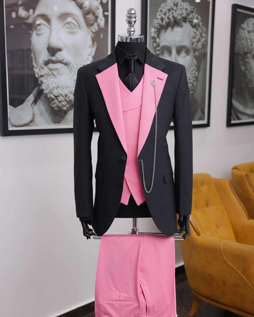 Luxury Black Pink Men Tuxedo S - đánh giá và giá Men Formal Wear Pink