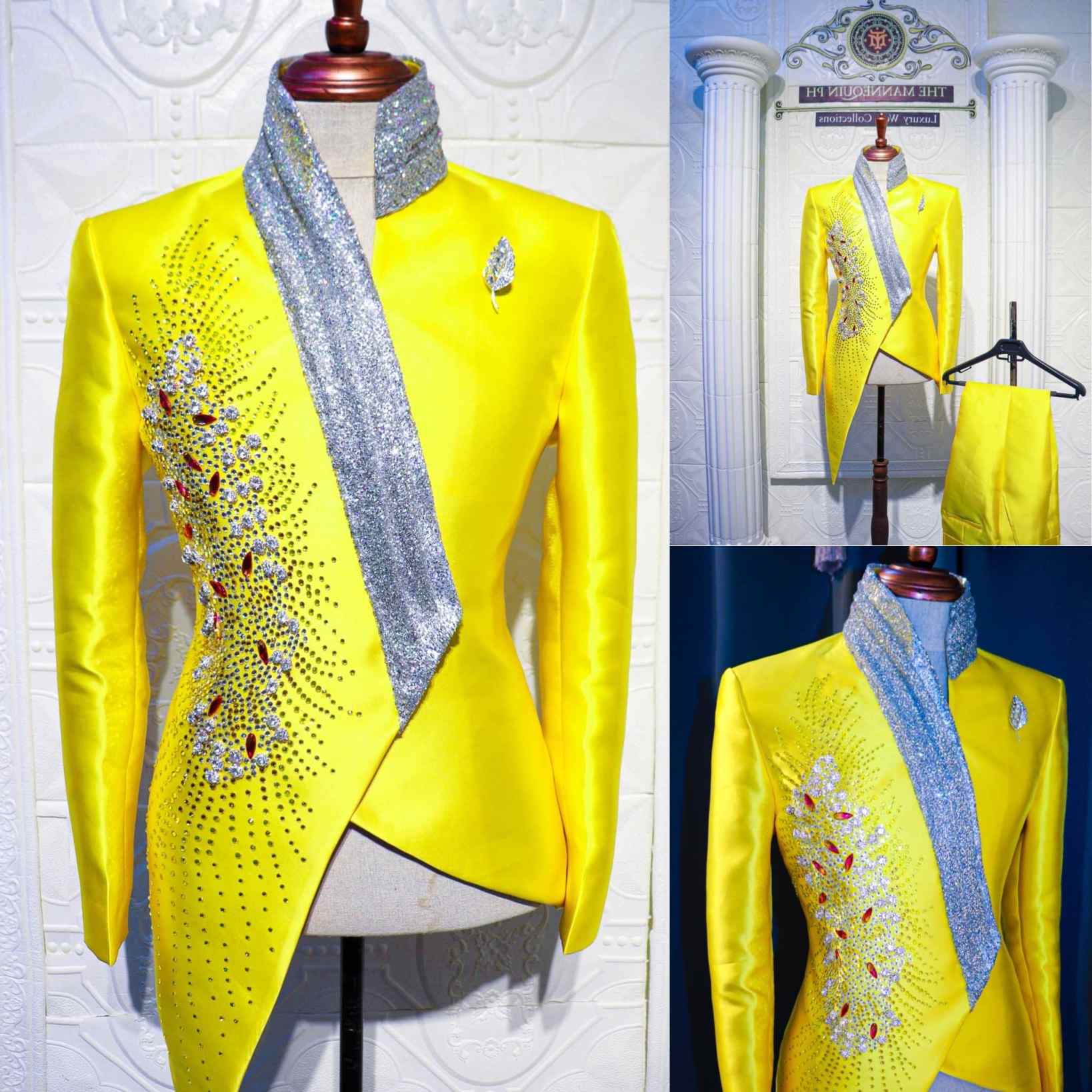 Fashion Yellow Wedding Tuxedos - đánh giá và giá Formal Wear For Men Yellow