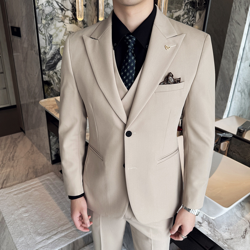 Slim-Fit Three-Piece Set Korea - đánh giá và giá Korean Men Formal Wear