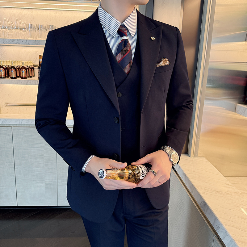Slim-Fit Three-Piece Set Korea - đánh giá và giá Korean Men Formal Wear