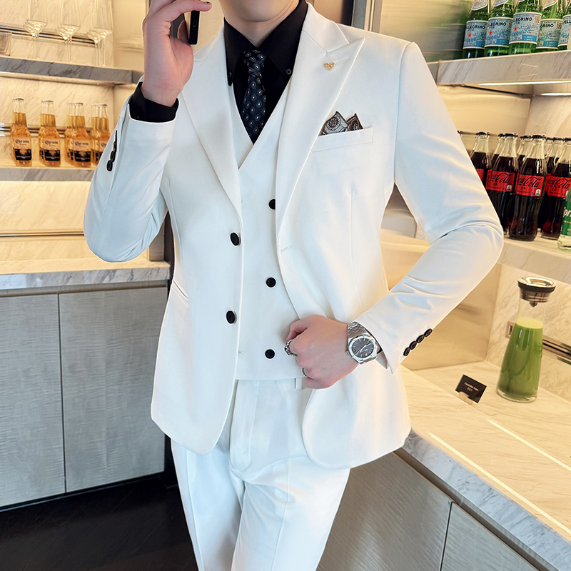 Slim-Fit Three-Piece Set Korea - đánh giá và giá Korean Men Formal Wear