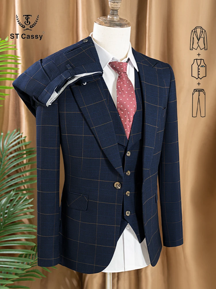 High Quality 3 Piece Checkered - đánh giá và giá Mens Formal