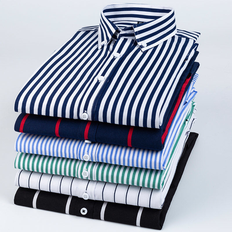Mens Dress Shirts Striped Long - đánh giá và giá Korean Men Formal Wear