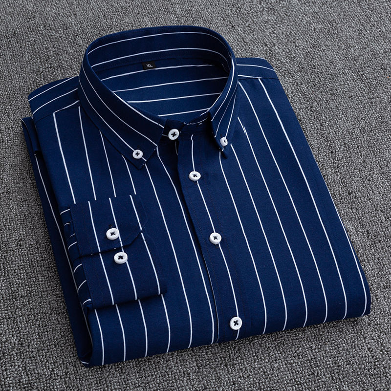 Mens Dress Shirts Striped Long - đánh giá và giá Korean Men Formal Wear