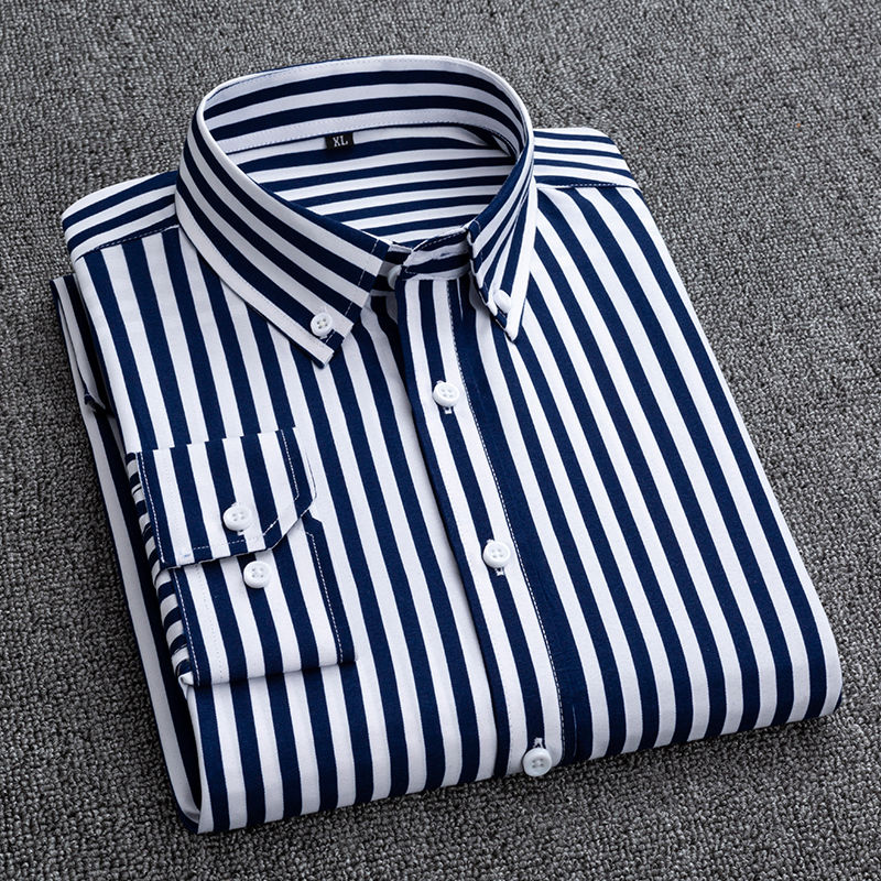 Mens Dress Shirts Striped Long - đánh giá và giá Korean Men Formal Wear
