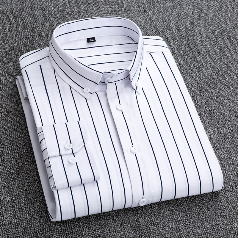 Mens Dress Shirts Striped Long - đánh giá và giá Korean Men Formal Wear