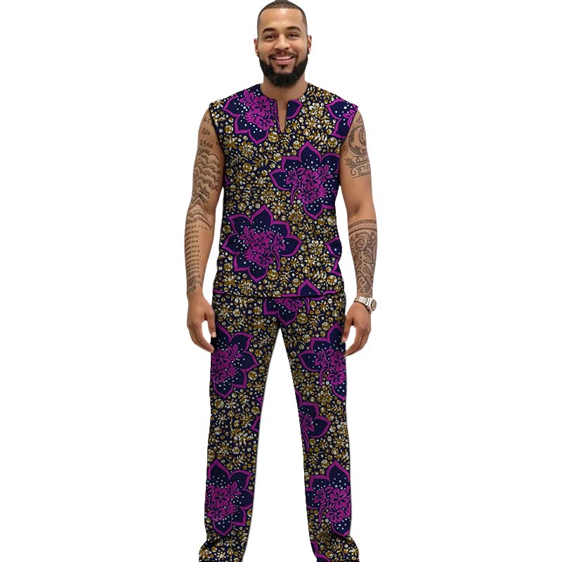 African Print Couture Tank Top - đánh giá và giá Men Formal Wear Top