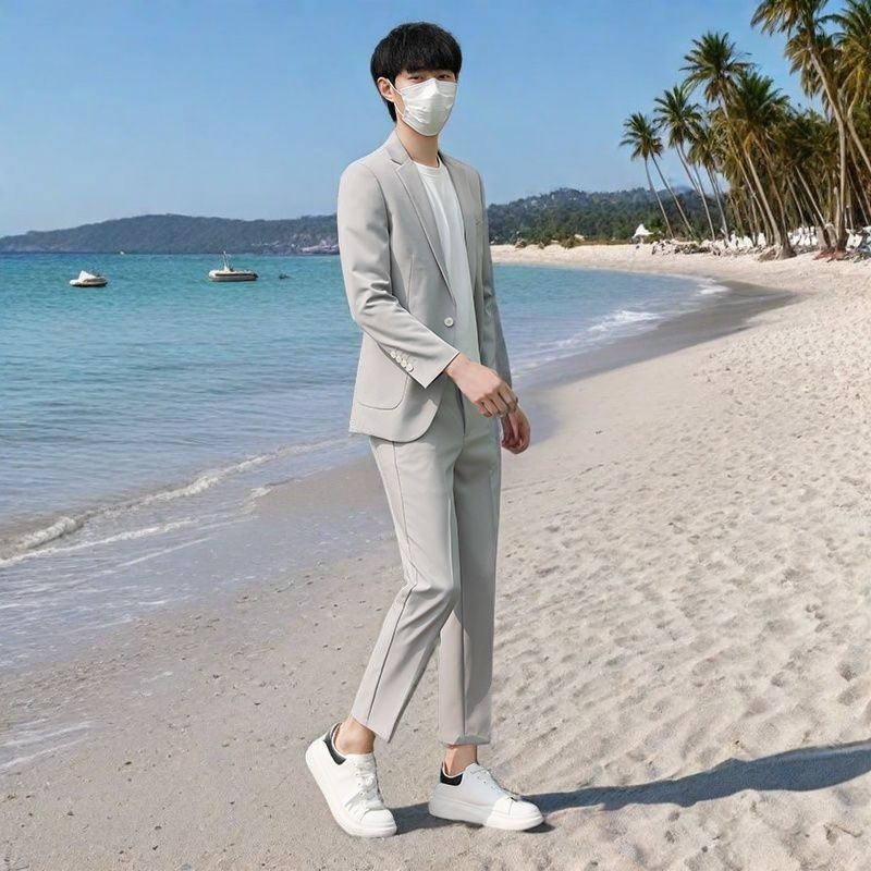 Men's Lightweight Summer Suit  - đánh giá và giá Korean Men Formal Wear